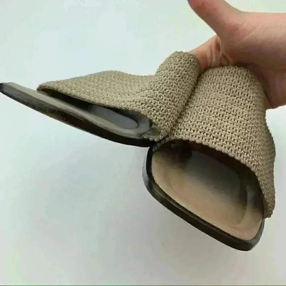 Talbots womens sandals 11 taupe 80s 90s vintage square toe slides coastal granny - Picture 10 of 13